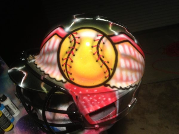 Angel Wings Airbrushed Batting Helmet